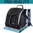 Athletico Ski Boot Bag  Skiing and Snowboarding Travel Luggage  Stores Gear Including Jacket, Helmet, Goggles, Gloves & Accessories  Venting and Grommets for Snow Drainage (Black with White Trim)