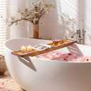 VaeFae Teak Bathtub Tray, Wooden Bath Caddy for Bathtub, Bath Tub Wood Table for Tub, 39.8" x 6" x 1.8"