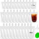 30 Pack Liquor Pouches with Screw on Cap Disposable Drink Pouches Beverage Bags 1.7OZ 3.5OZ 8OZ Portion Juice Pouch Carrier Smoothie Bag for Freezer Travel Events Homemade Drinks Refrigerator