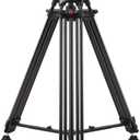 RAUBAY 70.8" Professional Heavy Duty Video Camera Tripod with Fluid Head, QR Plate for DSLR Camcorder, Max Loading 17.6lbs, Aluminum Twin Tube Leg with Metal Mid-Level Spreader DV-1 PRO