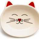 Park Life Designs Oscar Cat Dish - Feeding Bowls - Cat Shaped Food and Water Bowls for Cats (Cream)