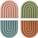 Trivets for Hot Dishes, Colorful Silicone Trivet Mats, Heat Resistant Pot Holders, Multipurpose Non-Slip Hot Pads for Kitchen Potholders, Silicone Trivets for Pot Pan Protectors, Coasters, 6", 4 Pack