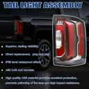 Tail Lights Assembly Compatible With 2016 2017 2018 GMC Sierra 1500 Denali Right Passenger Side LED Lens Rear brake Tail Lights # 84365931 84233588