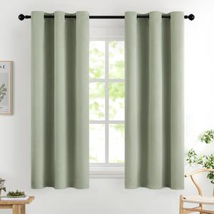 MIULEE Room Darkening Curtains Thermal Insulated Drapes Solid Window Treatment Set Grommet Top Light Blocking Blackout Curtain for Living Room/Bedroom 2 Panels 42 x 63 inch Sage Green