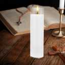 Mega Candles 1 pc Unscented White 7 Day Glass Container Devotional Prayer Candles, Premium Wax Candle 2 Inch x 8 Inch, Sanctuary, Vigils, Prayers, Blessings, Religious, Memorials, Remembrance