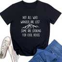 YITAN Women Cute Tees NOT All WHO Graphic Crewneck T-Shirts (XX-Large, Black)