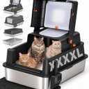 XXXL Stainless Steel Litter Box with Lid for Big Cats & Multi-Cat Homes