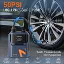 50PSI Electric Paddle Board Pump, 5200mah Dual Stage SUP Pump with 6 Nozzles Auto-Off Inflation/Deflation Air Pump for Inflatable Paddle Boards, Cars,Balls,Bicycles