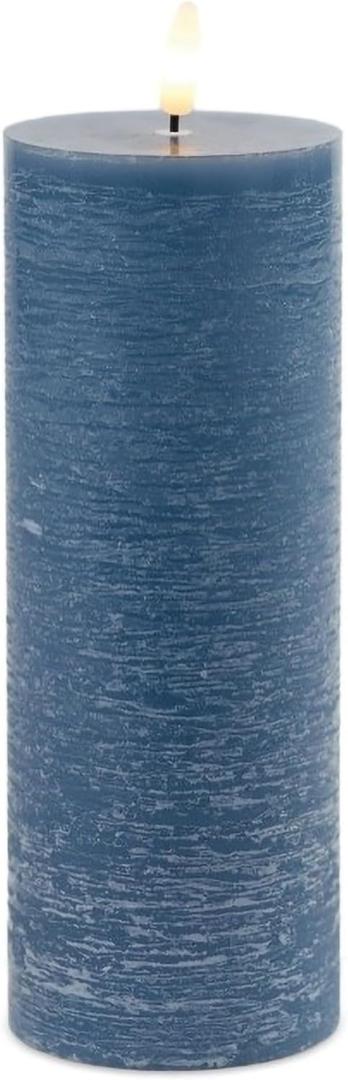 Melrose FIA Wick Candle, Blue, Wax and Plastic, 3-inch Diameter x 8-inch Height