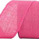 MEEDEE Hot Pink Burlap Ribbon 2.5 Inch Natural Jute Wide for Wreaths, Colored Bow, Rustic Chic Wedding Decor, 10 Yards