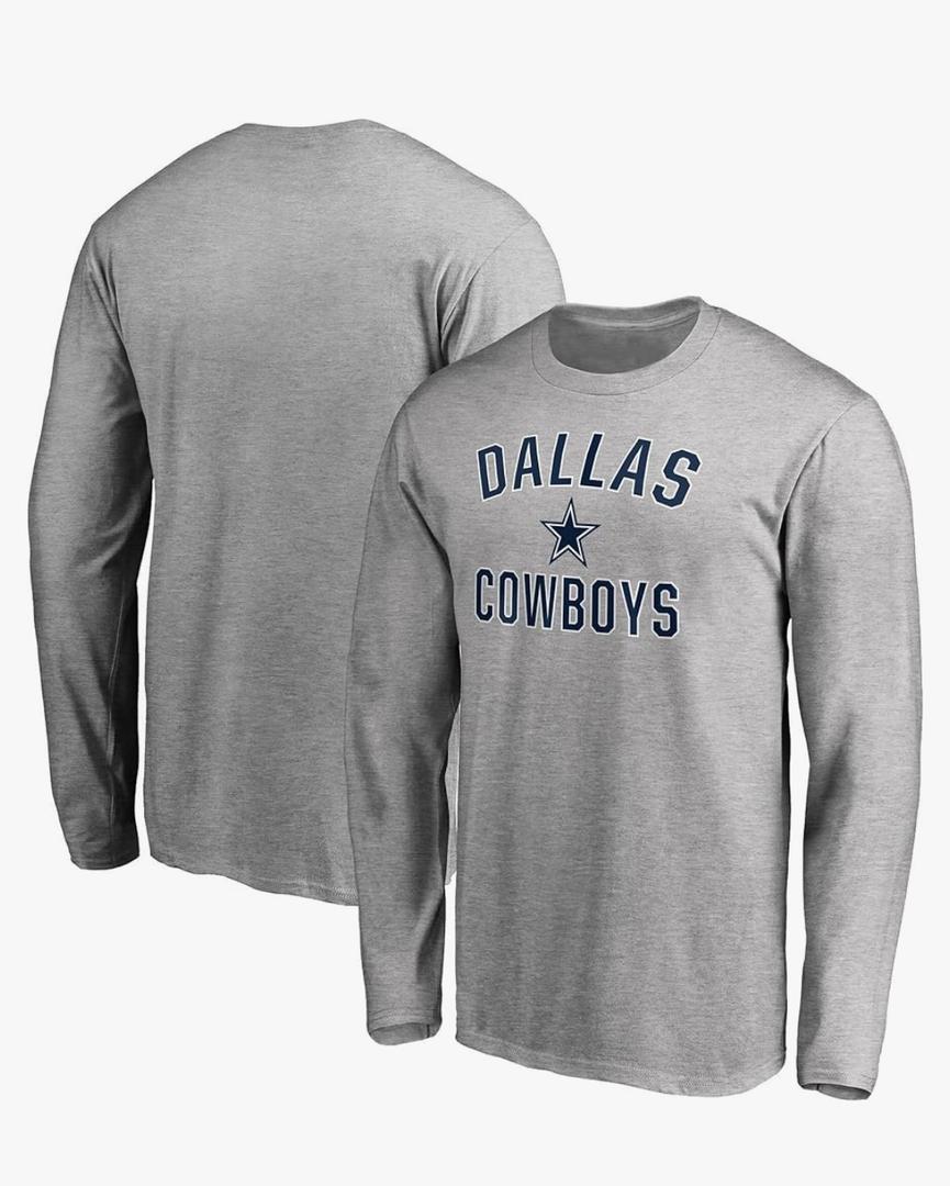 Men's Heathered Gray Dallas Cowboys Victory Arch Long Sleeve T-Shirt 2XL