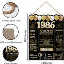 2 x 40th Birthday Wall Decor Back in 1986 40 Year Old Anniversary Birthday Party Hanging Wooden Signs for Home Decorations
