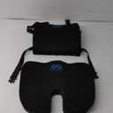 Everlasting Comfort Memory Foam Car Seat Cushion - Tailbone Pain Relief, Driving Seat Cushion for Short People - Office, Wheelchair, Gaming Chair, Travel - Non-Slip, Washable Cover