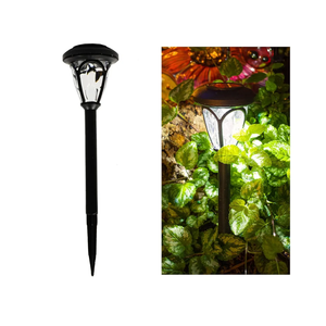 Crosslight Solar Powered Pathway Lights (1 Pack) - Outdoor LED Lights, Waterproof for Garden, Yard, Patio, Lawn, Walkway - Decorative Ground Stake Lighting | Black