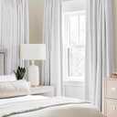 MIULEE White Blackout Curtains Linen Textured for Bedroom Nursery Thermal Insulated Room Darkening Grommet Curtains/Drapes for Living Room Decoration 52x84 Inch Grayish White 2 Panels