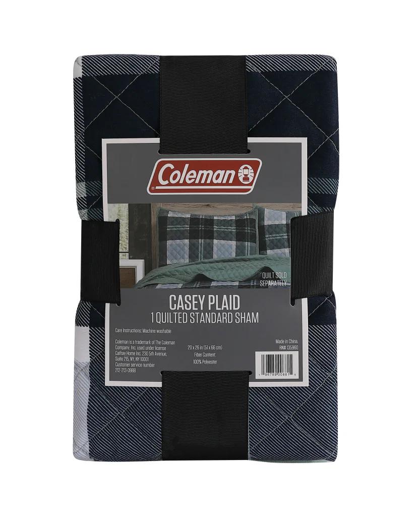 Coleman Quilted King Sham - Casey Plaid, 20"× 36"