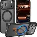 Phone Case Design for iPhone 17 Pro Max with Ring Stand, Compatible with MagSafe, Anti-Yellowing Magnetic Case for 17 Pro Max, Military-Grade Drop Protection, Anti-Fingerprint Protector, Black