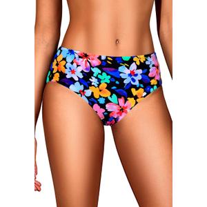 Tempt Me Women Mid Rise Bikini Bottoms - Full Coverage Bathing Suit Bottoms Mid Waist Swim Bottoms 2025 (Large, Colorful Flower)