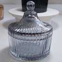 Glass Candy Storage Box Clear Sugar Dish With Lid Crystal Covered Candy Bowl Apothecary Food Buffet Container Holder