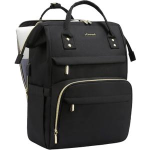 LOVEVOOK 17.3 Inch Laptop Backpack, Large Travel Backpack for Women, Water Resistant Teacher Backpack with Laptop Compartment, Professional Business Work bags with Charger, Black (17 inch-Separate Laptop Compartment, Black)