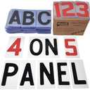 4" Flex Changeable Sign Letters on 5" Clear Panels – Black Letters & Red Numbers – Fits A-Frame, Sidewalk & Portable Signs – Made in USA