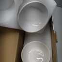 LoeJan Elevated Cat Food Bowl, 5 Oz Ceramic Raised and Tilted Water Bowl, Anti Vomiting and Protect Pets' Spines Dishes for Small Dog, Fat Faced Cat, Kitten (White, 4 Pack)