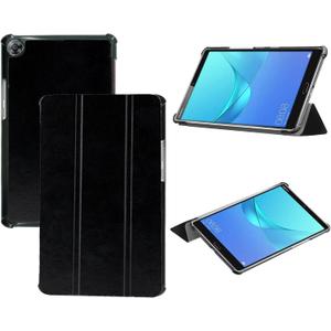 Tri-Fold Case Compatible with Huawei Mediapad M5 8.4 Inch(SHT-AL09/SHT-W12), Includes a Screen Protector - Premium PU Leather Tri-Fold Cover with Auto Sleep/Wake (Black, One Size)
