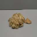 Rugelyss Short Curly Wavy Blonde Wig with Bangs Synthetic Hair Wigs for Women for Cosplay or Party, Blonde , 5.91 x 3.15 x 0.79 inches
