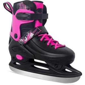 Nattork Ice Skates 4 Sizes Adjustable for Kids Boys Girls, Fun Beginner Ice Skating for Outdoor, Soft and Comfortable Hard Protection for Children Youths Teen (X-Large - Adult (6-8 Men/7-9 Women), Rosy)