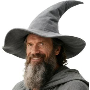 HOMELEX Black Witch Hat Adult Wizard Hat Sorcerer Accessories Halloween (Grey)