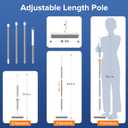 Floor Scrub Brush with Long Handle, Heavy Duty Hard Bristle Tile Scrubber for Cleaning Shower, Wood Floors, Concrete, and Garage  Stiff Bristle Floor Brush