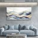 JUDASJART Large Wall Decor For Living Room Canvas Wall Art For Office Modern Wall Decorations For Bedroom Landscape Gold Accent Painting Abstract Pictures Artwork Room Home Decor 24x48 In