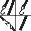 4 Pack Tie Down Straps, Ratchet Straps Heavy Duty Coated S Hooks, 1500 Pound Break Limit (15 FT, Black)