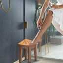 AquaTeak 13" Kai Angled Corner OptiAREA Teak Shaving & Washing Foot Rest