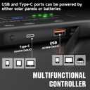 MPPT Solar Charge Controller 12V 10A, Solar Panel Charge Controller with Type-C and USB Output for Solar Panel and Gel, AGM, LiFePO Battery