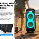 Bluetooth Karaoke Speaker with 2 Wireless Microphones 40W Portable PA System with LED Lights, TWS Pairing, 6.5 Dual Woofers, Rolling Wheels, Rechargeable Battery - for Party/Home/Outdoor
