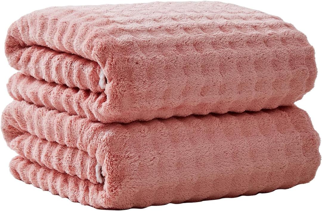 Oversized Bath Towels 40x80 Inches Extra Large Bath Sheets for Adults Thick Super Soft Quick Dry Highly Absobent Microfiber Shower Towels (Pink,2PCS)