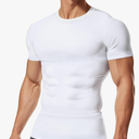TAILONG Short Sleeve Compression Shirt Men Shapewear Slimming Undershirt Body Shaper Tank Top Workout Shirts, Size M