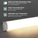 LED Under Cabinet Lighting with Curved Surface Glow, Dimmable, Color Temperature Adjustable, Bluetooth App Controlled, 690 Lumens Eye-Caring Diffused Lighting for Kitchen, Closet, Shelves-3pcs 12" (White Case)