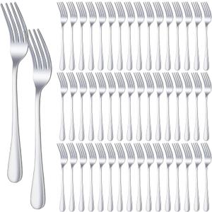 48 Pcs Dinner Stainless Steel Forks Set 7.5 Inch Silverware Forks Bulk Metal Salad Mirror Polished Forks for Dessert, Home, Kitchen, Restaurant
