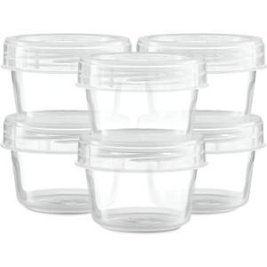 (4 Ounce 20 Pack) Clear Twist cap Containers With Clear Screw on Lids Twist Top Food Storage Freezer Containers
