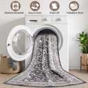 LOONGRUG 10x12 Area Rug Washable Vintage Boho Living Room Soft Rug Black