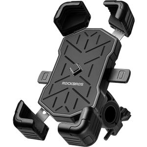 ROCKBROS Bike Phone Holder Mount for 4.5''-7.1'' Phones, Quick Release Handlebar Clamp, 360 Rotatable Motorcycle Mount (Black)