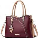 Purses and Handbags Top Handle Satchel Shoulder Bags Messenger Tote Bag for Ladies (2-1-wine Khaki)