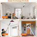 12FT Pole Light Bulb Changer for High Ceilings - Snap-On Pole Connection, Sturdy & Durable, Easy to Assemble - with 8-Finger Cage & Suction Cup - Fits Standard/Medium/Large LED Bulbs