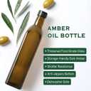AOZITA 17oz Glass Olive Oil Dispenser - Oil and Vinegar Cruet Bottle with Stainless Steel Pourers - Funnel For Easy Refill - Olive Carafe Decanter for Kitchen