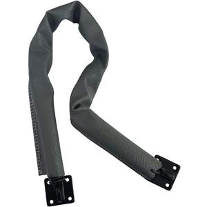 QCAA Extra Heavy Storm Door Chain Check, 25-1/2" Length, Solid Brass Bracket, Matte Black, 304 Stainless Steel Hook, Grey Textured Vinyl Cover, 1 Pack, Made in Taiwan