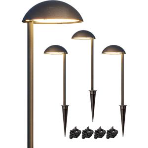 EDISHINE Low Voltage Landscape Lighting, 2.5W 200LM 3000K 50000Hrs Electric Outdoor Lighting & Accessories, 12V Waterproof LED Pathway Lights Wired for Path Yard Garden, 4 Pack