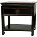 Red Lantern Elegant End Table - Antique Black 22"D x 14"W x 22"H