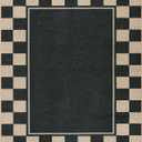 Moynesa Checkered Easy Jute Outdoor Rug 8x10 Area Rugs for Living Room, Black Washable Indoor Outdoor Patio Rug Non Slip, Large Farmhouse Carpet for Bedroom Dining Room Backyard